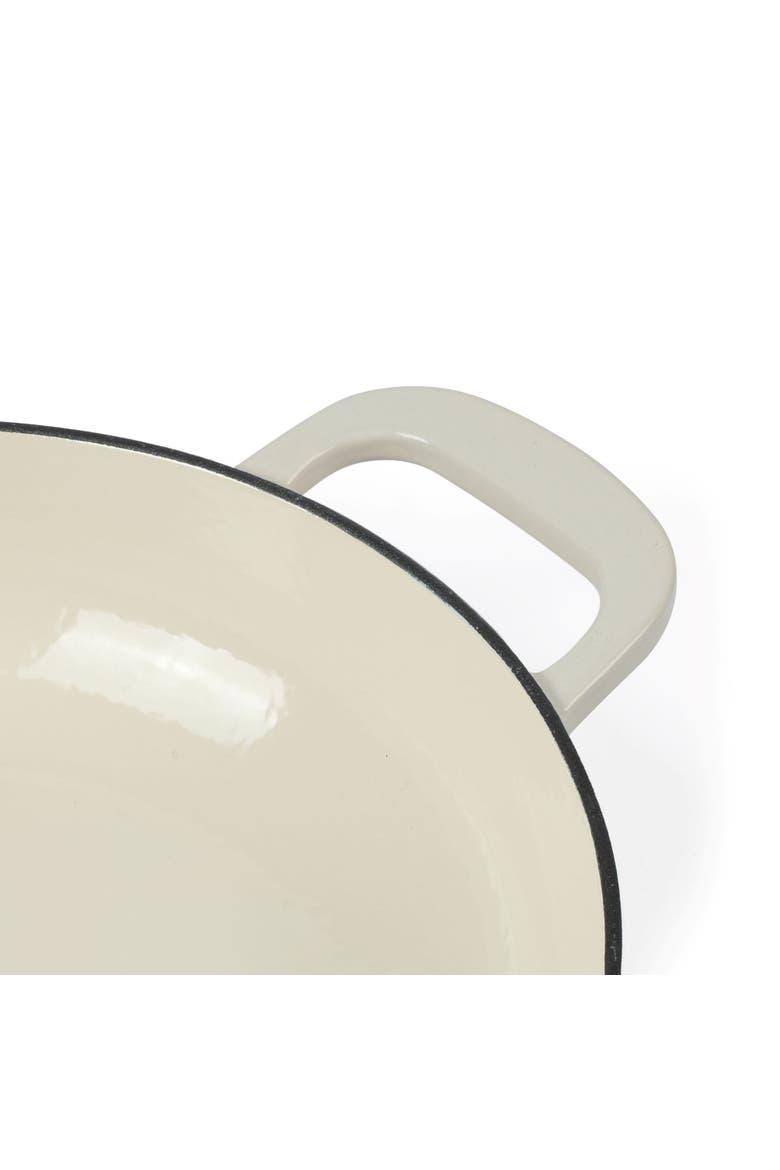 Gatwick 3.5-Quart Enameled Cast Iron Dutch Oven Braiser with Lid, Alternate, color, Linen/Gold