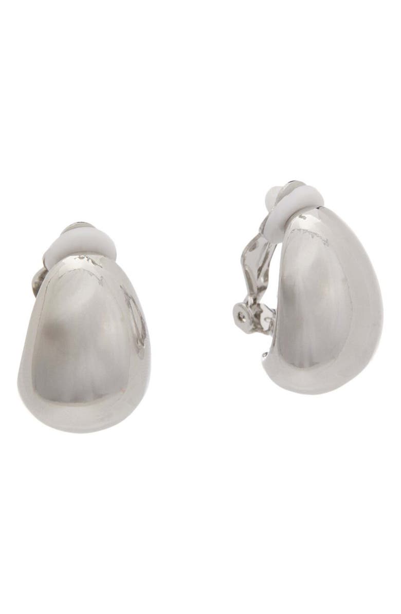 Juvell Pebble Clip-On Earrings, Main, color, Silver