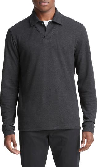 【関税込み】Vince ブルー Double Face ボーダー 長袖Tシャツ Vince Double Face Long Sleeve Polo | Nordstromrack