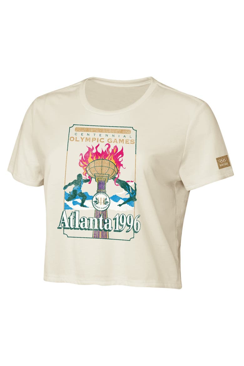 Women's Outerstuff Cream Atlanta 1996 Summer Olympics Centennial Vibe Cropped T-Shirt, Alternate, color, Cream