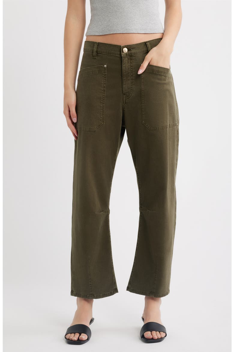 Bilie Easy Barrel High Rise Twill Pants, Main, color, PINE