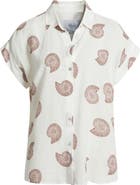 Rails Farrah Linen Blend Short Sleeve Button-Up Shirt