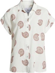 Rails Farrah Linen Blend Short Sleeve Button-Up Shirt