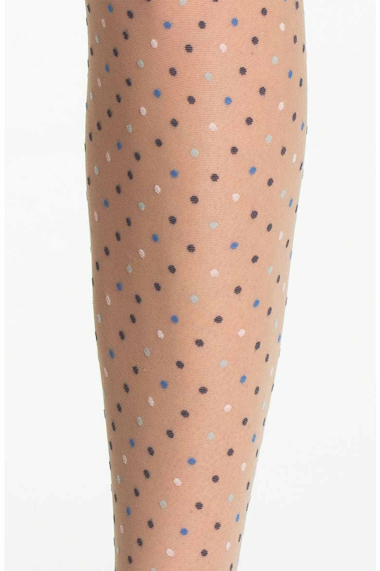 'Colour Dot' Tights, Alternate, color, SAHARA/ BLUE DOT