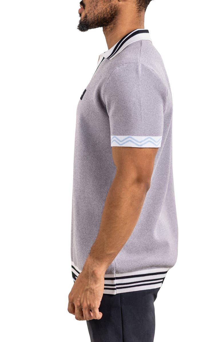 Maceoo Ascension Tipped Knit Polo, Alternate, color, Grey