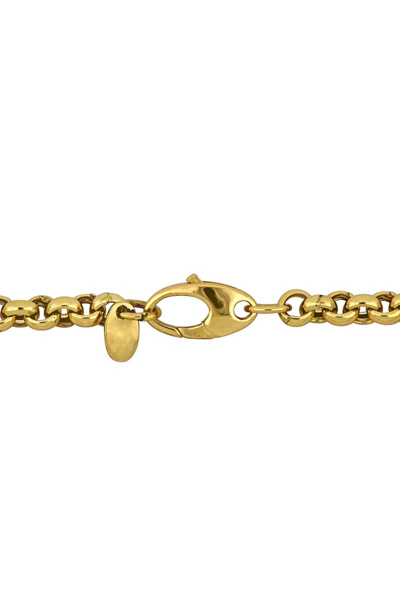 Julianna B. Cubic Zirconia Rolo & Rectangle Link Necklace 14k, Alternate, color, 14K Yellow Gold