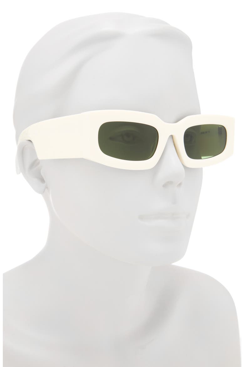 Cary 52mm Rectangular Sunglasses, Alternate, color, WHITE GREEN