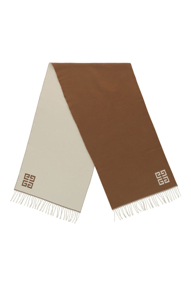 4G Reversible Wool Scarf, Alternate, color, DARK BEIGE