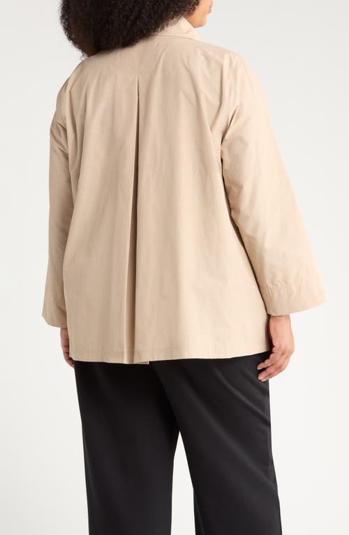 Eileen Fisher Organic Cotton Blend Crop Trench Coat In Gray