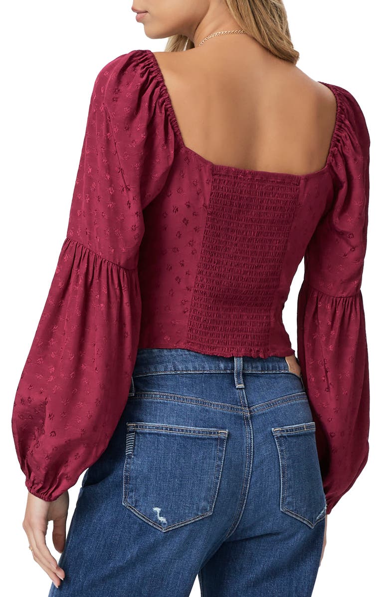 PAIGE Sydnee Juliet Sleeve Jacquard Top, Alternate, color, Brryjm