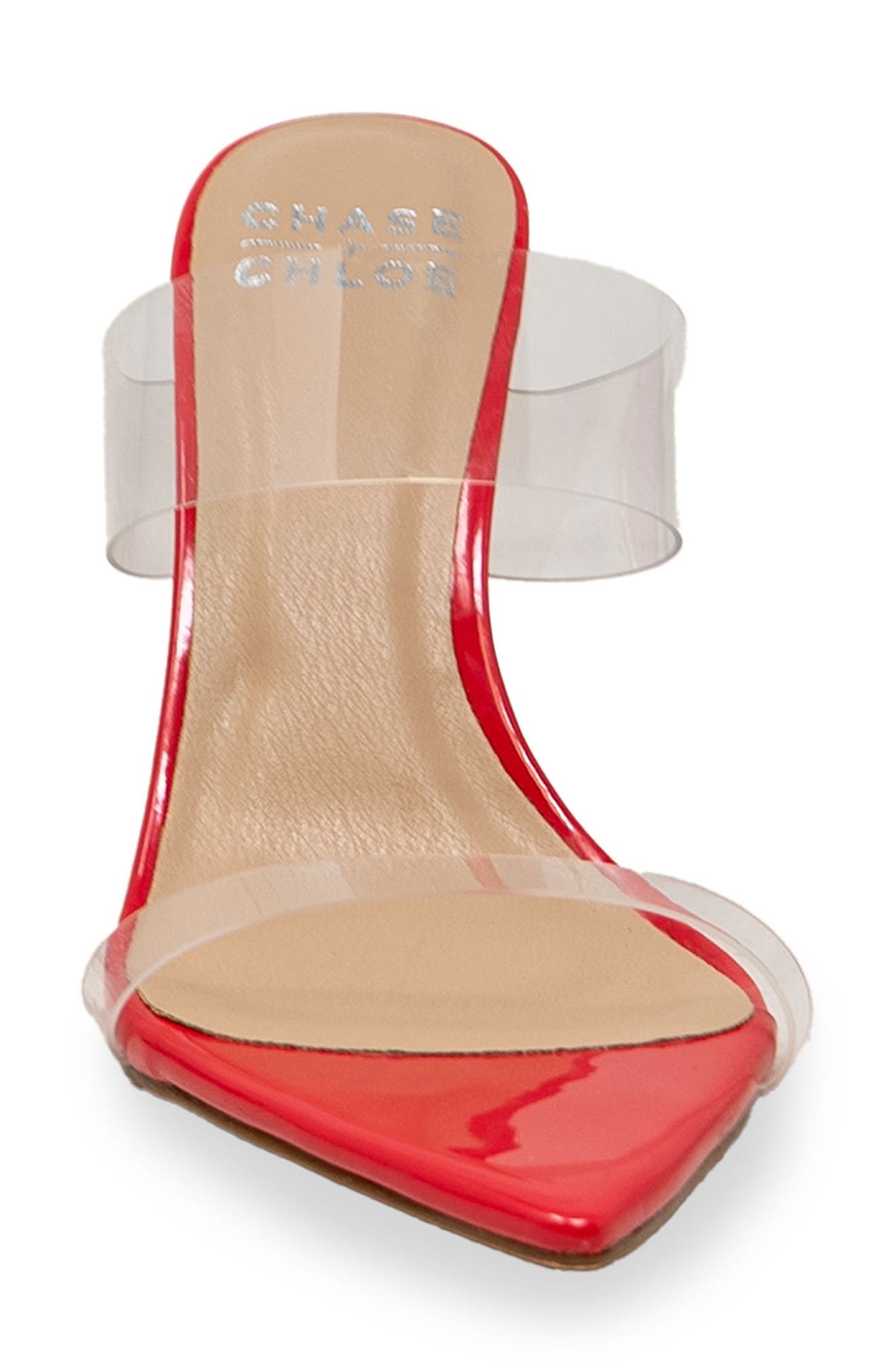 Rhinestone Stiletto Mule Sandal, Alternate, color, RED