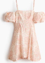 H&M Linen-blend Cold Shoulder Dress
