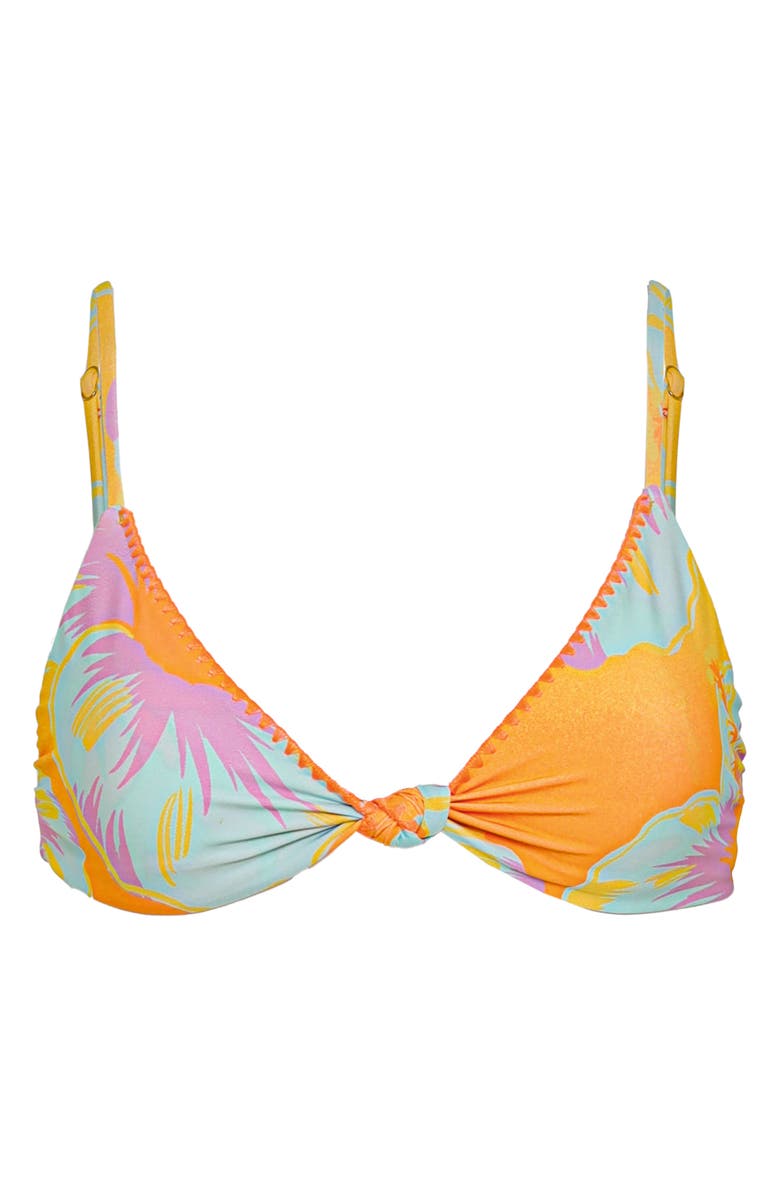 Maaji Hawaiian Floral Sahara Bikini Top, Alternate, color, Orange