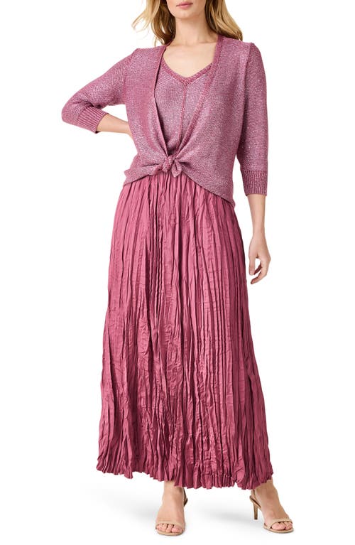Nic + Zoe Nic+zoe Subtle Sparkle 4-way Cotton Blend Cardigan In Brown