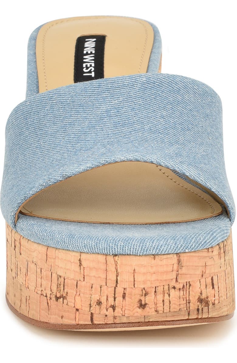 Nine West Boone Denim Platform Slide Sandal, Alternate, color,