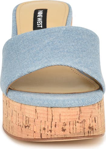 Nine West Boone Denim Platform Slide Sandal (Women) | Nordstrom
