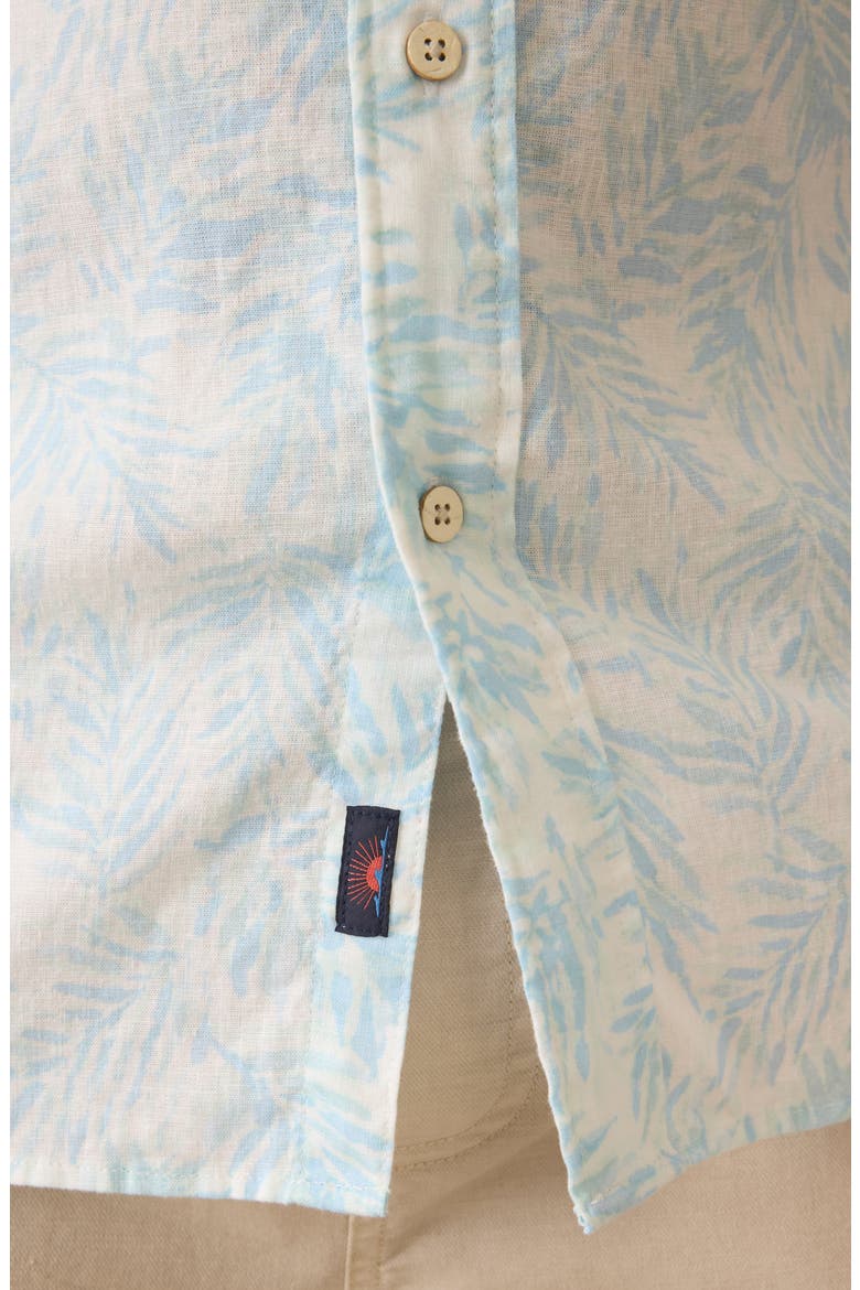 Breeze Short Sleeve Button-Down Shirt, Alternate, color, SKY BEACH FOLIAGE