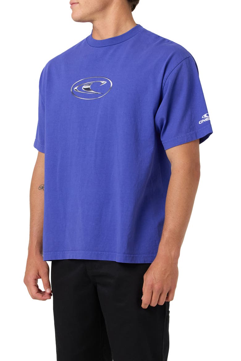 Chrome Wave Cotton Graphic T-Shirt, Alternate, color, ROYAL BLUE