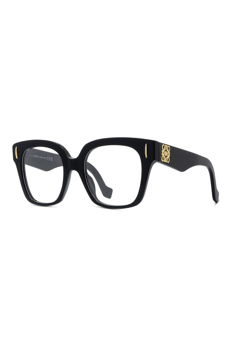 Anagram 51mm Square Optical Glasses, Alternate, color, SHINY BLACK