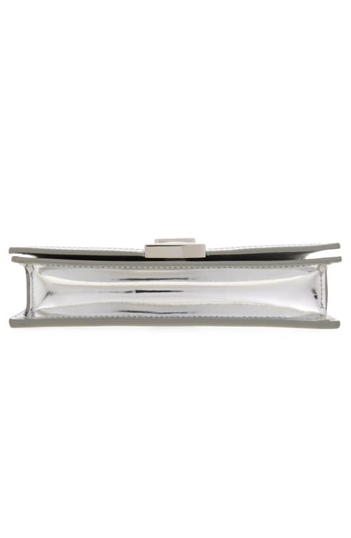 Versace Greca Metallic Leather Wallet On A Chain In Gray