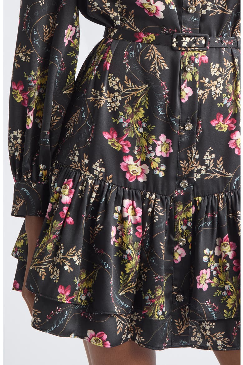 Love Letter Emilienne Embellished Floral Minidress, Alternate, color, BLACK MULTI