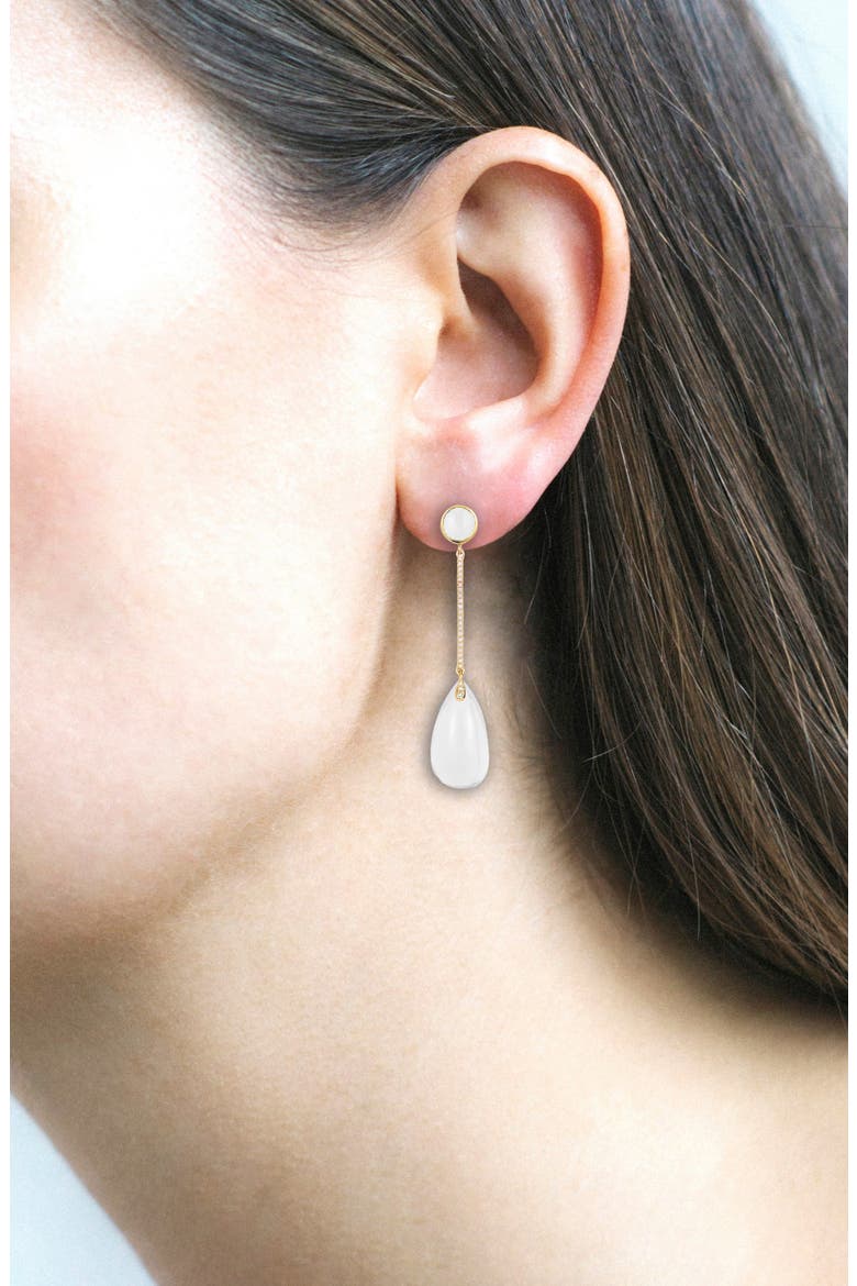 Naughty Cabochon Drop Earrings, Alternate, color, WHITE