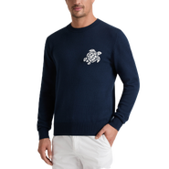 Vilebrequin Men Crewneck Cotton and Cashmere Sweater Turtle