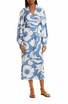 Silhouette Fleur Long Sleeve Wrap Dress