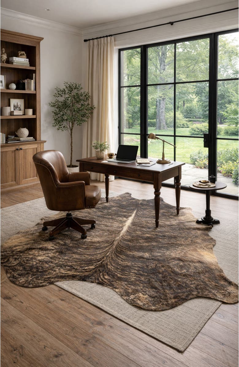 Rhacam Eco Hide Brindle Cowhide Rug  8'11" × 6'6", Alternate, color, Brindle