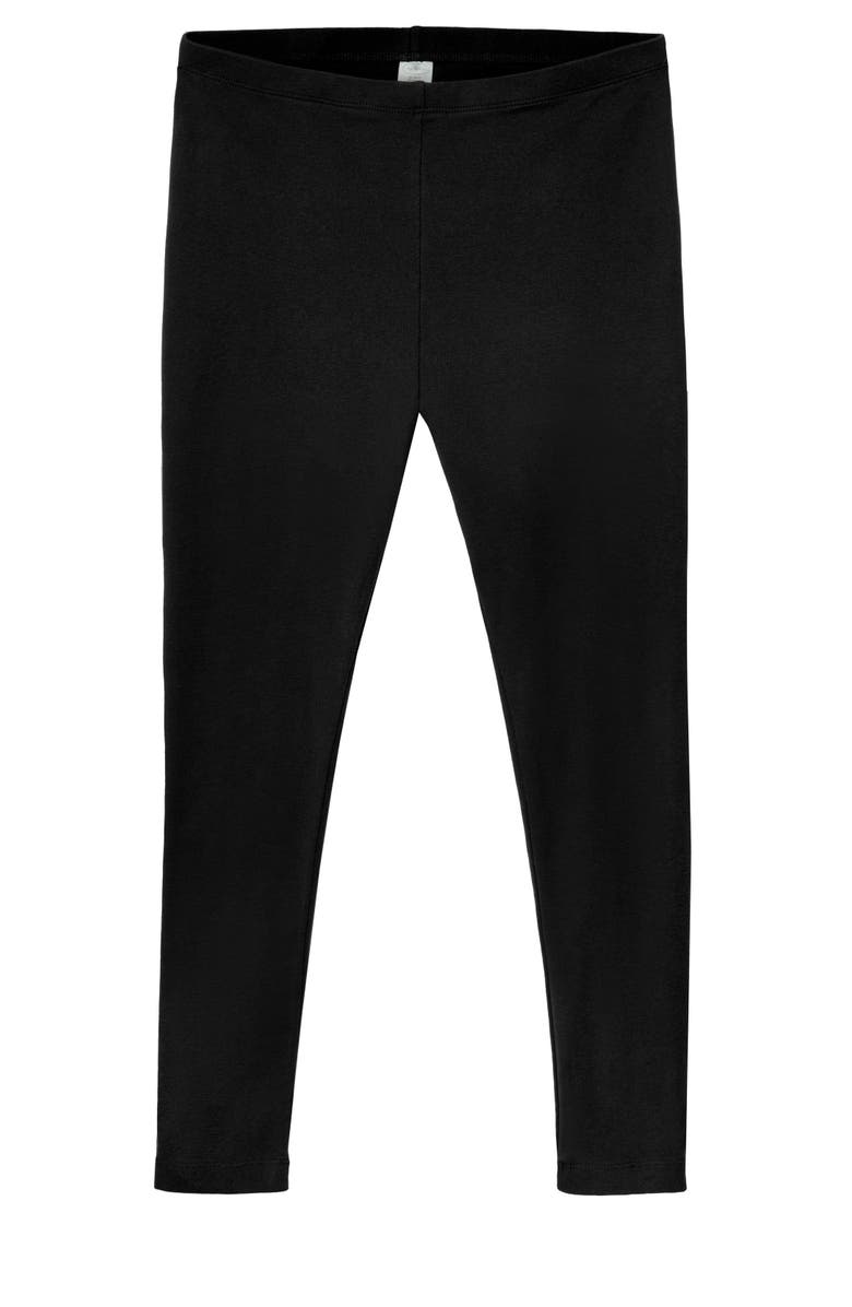 CITY THREADS Women's Soft 100% Cotton Everyday Wear Petite Leggings, Alternate, color, Black