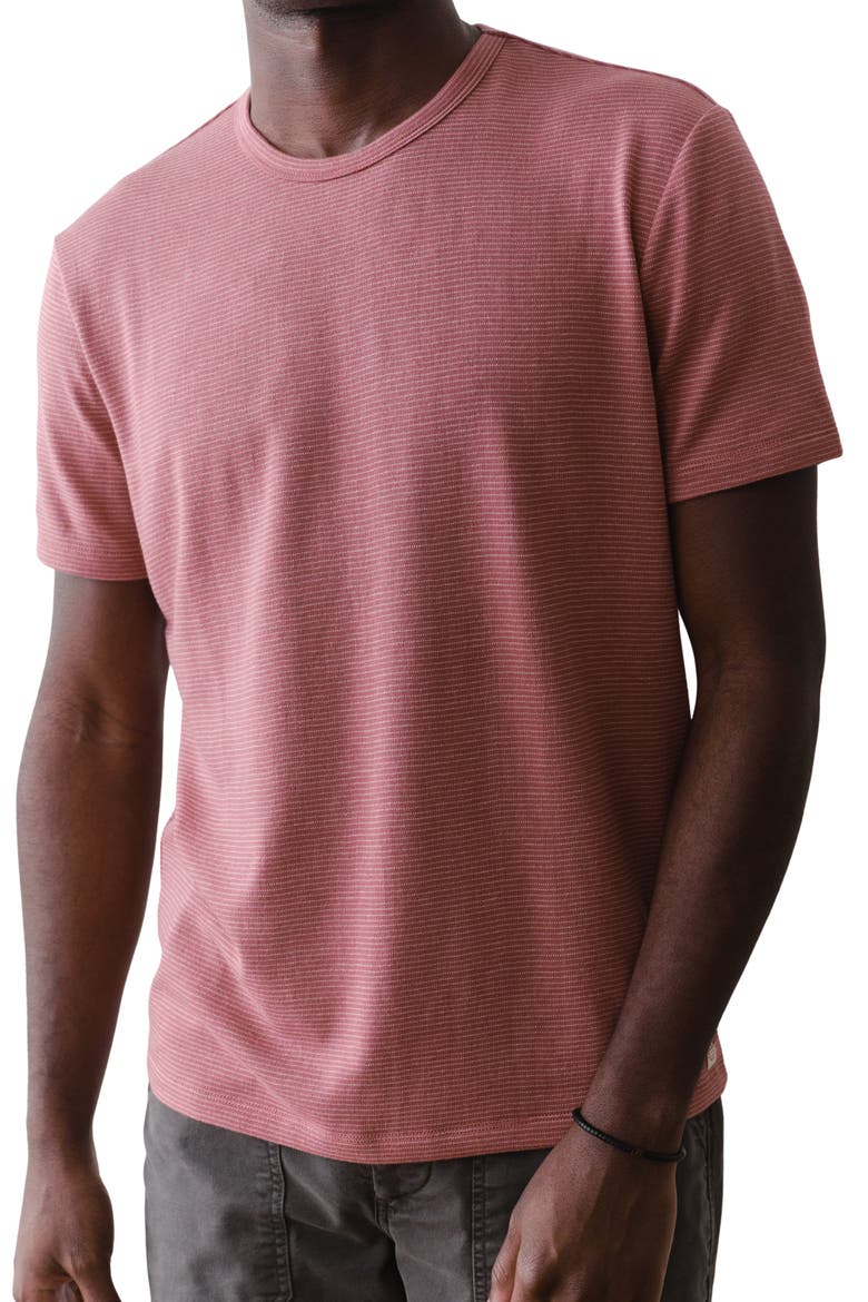 Signature Jacquard Crewneck T-Shirt, Alternate, color, WITHERED ROSE