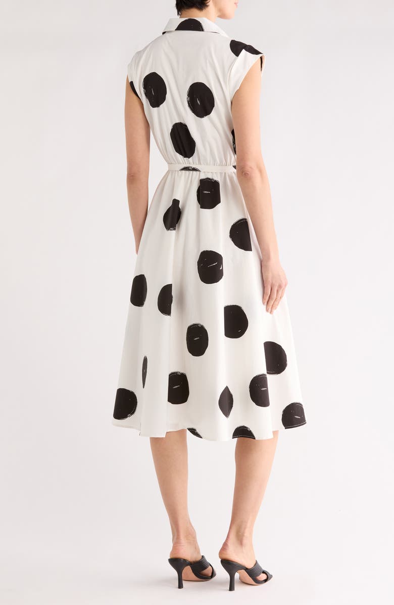 T Tahari Polka Dot Sleeveless Fit & Flare Dress, Alternate, color, Exploded Dot Print