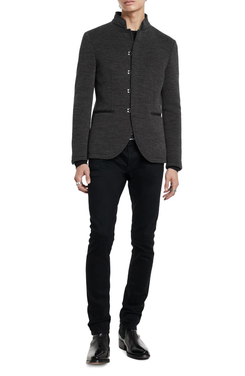 John Varvatos Slim Fit Hook & Bar Knit Wool Coat, Alternate, color,