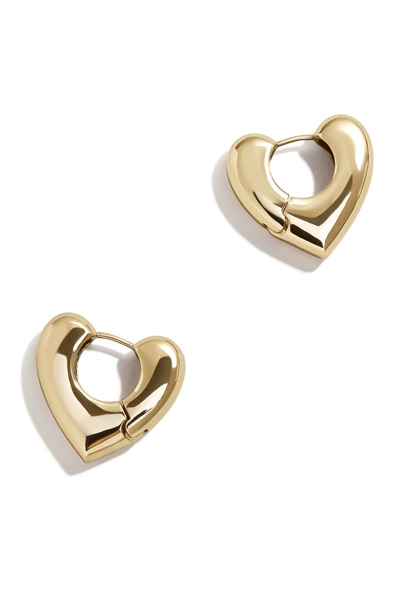 Heart Hoop Earrings, Main, color, GOLD