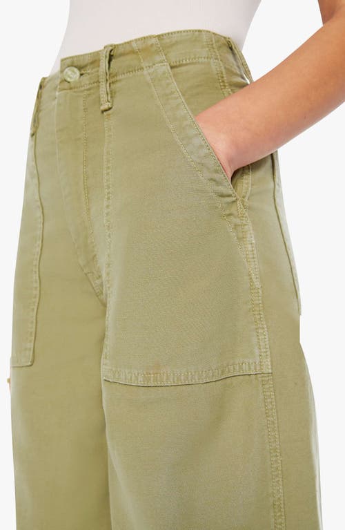 Mother The Fangirl Fatigue Barrel Leg Jeans In Green