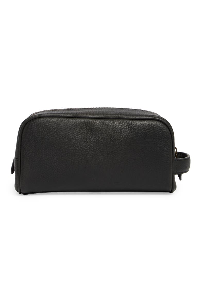 Pebbled Leather Dopp Kit, Alternate, color, BLACK
