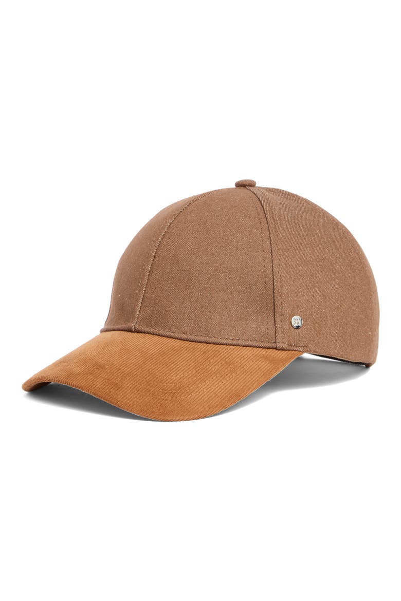 Corduroy Brim Denim Baseball Cap, Main, color, TOBACCO