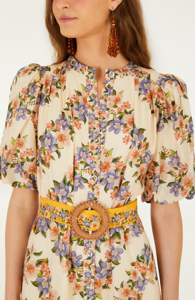 FARM Rio Hilo Stripes & Sand Belted Minidress, Alternate, color, Sand