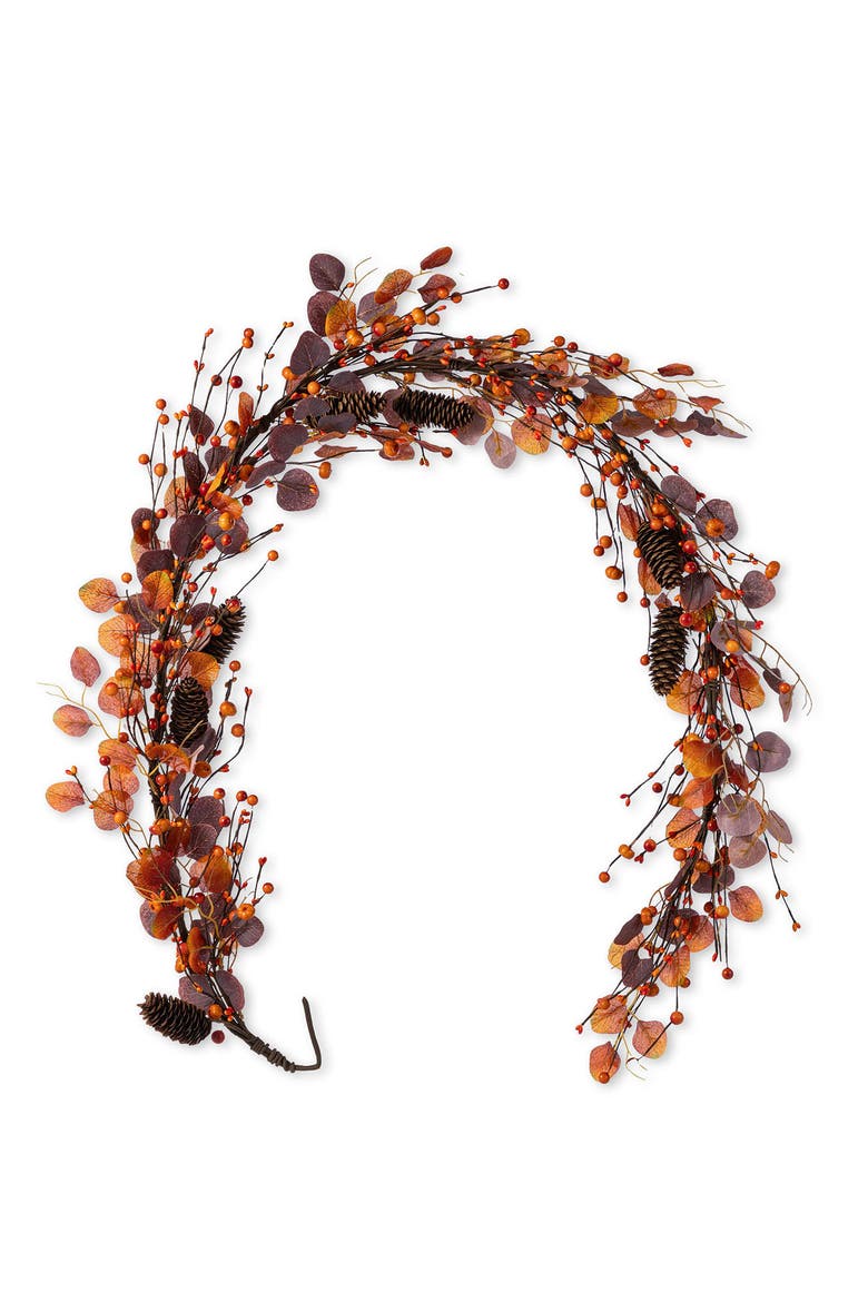 72"L Fall Eucalyptus Berry Garland, Main, color, Orange