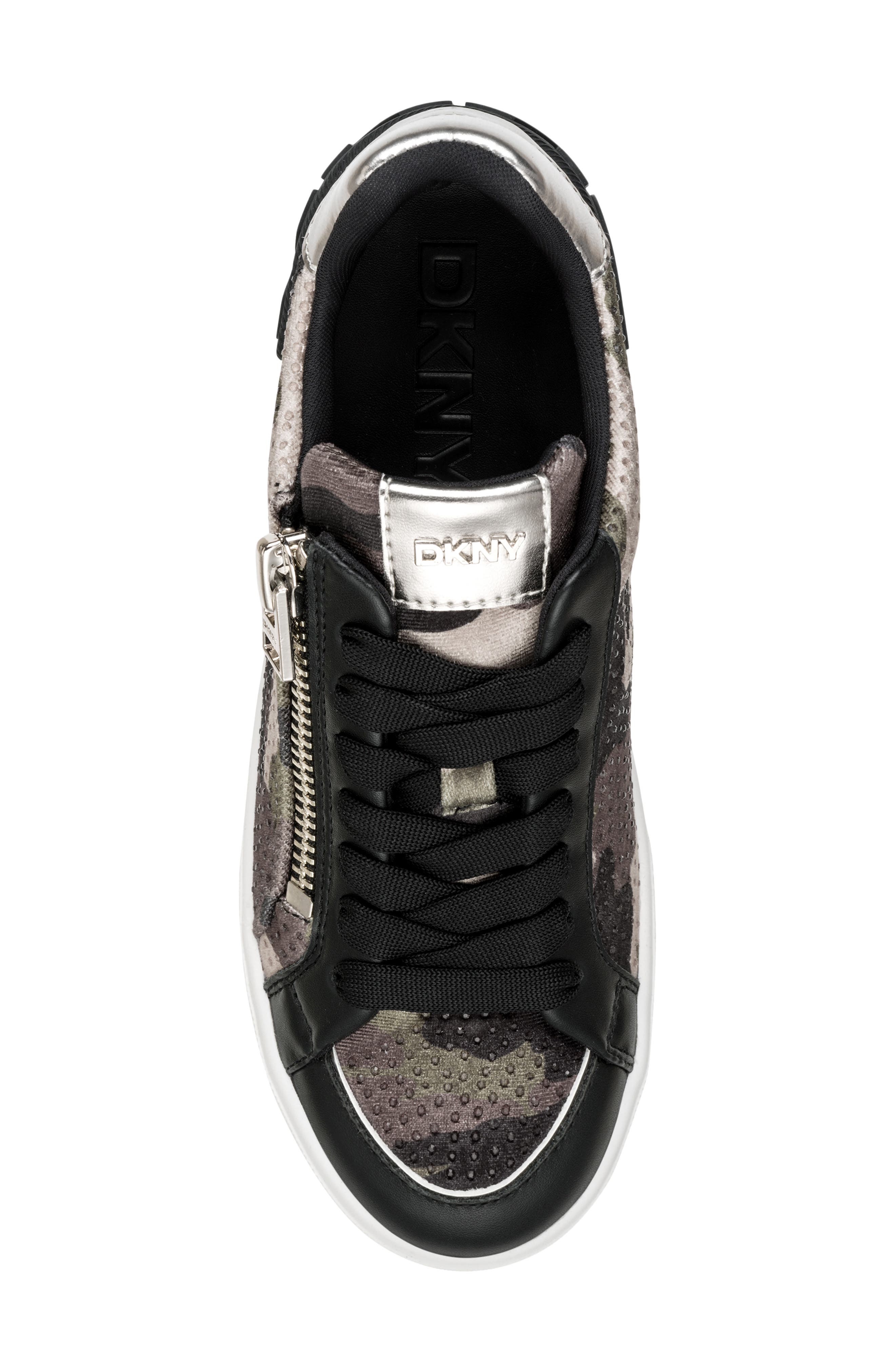 DKNY Mei Crystal Stud Sneaker, Alternate, color, Green Multi/ Black