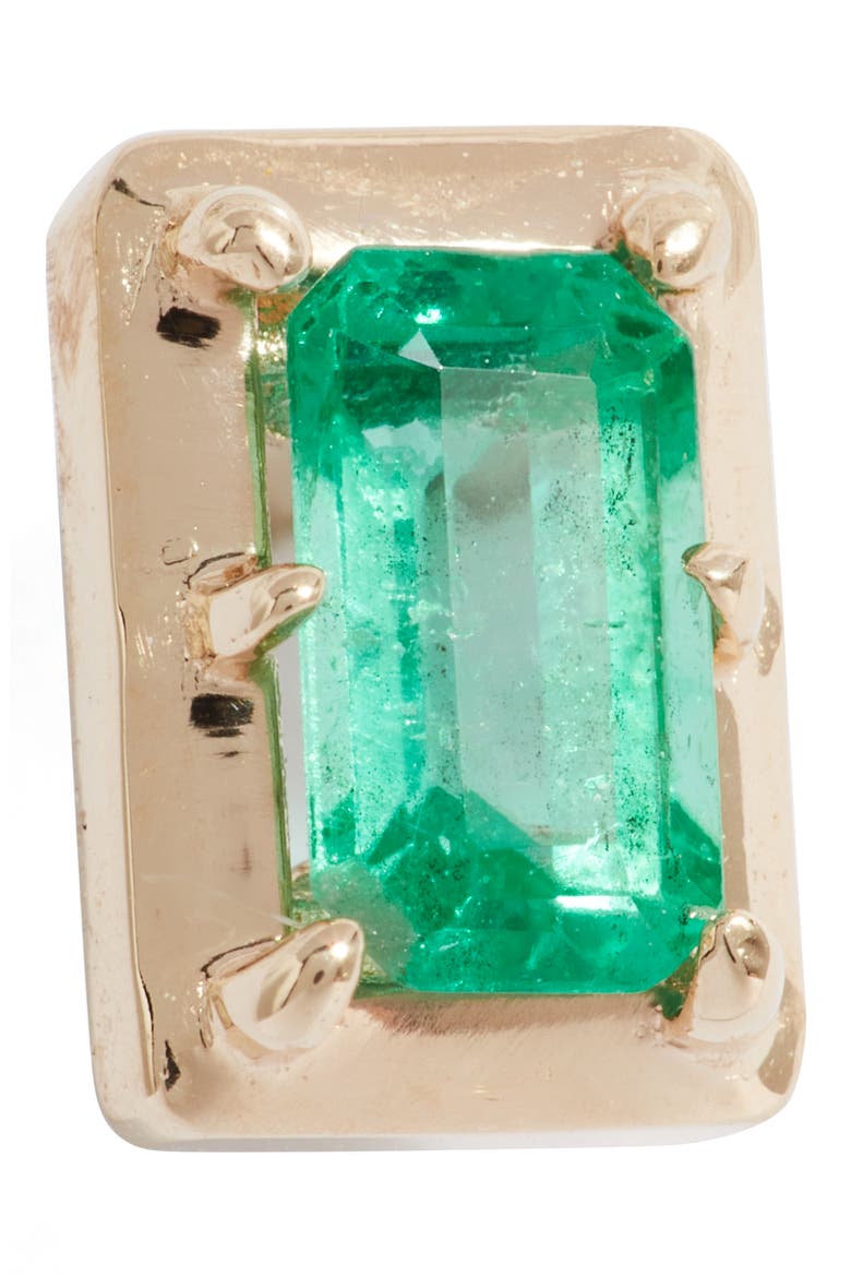 Dew Drop Melia Carré Emerald Stud Earrings, Alternate, color, GREEN GOLD