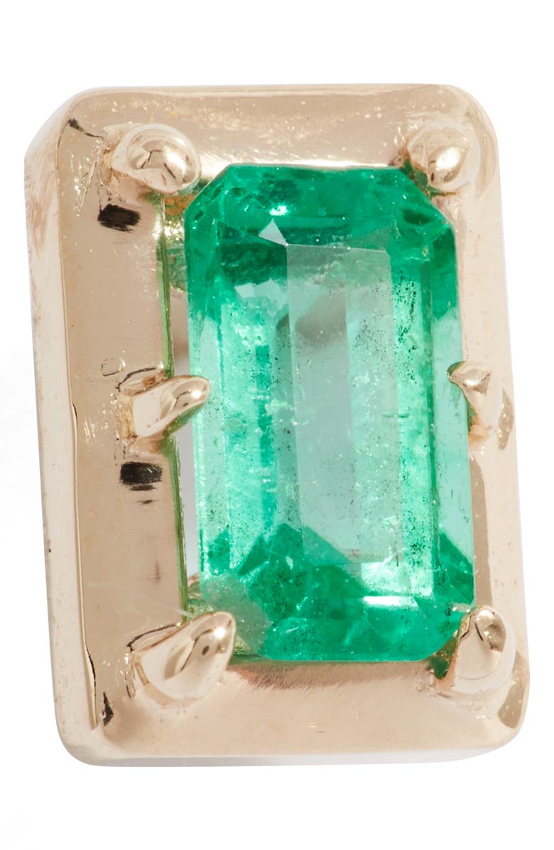 Anzie Dew Drop Melia Carré Emerald Stud Earrings, Alternate, color, Green Gold