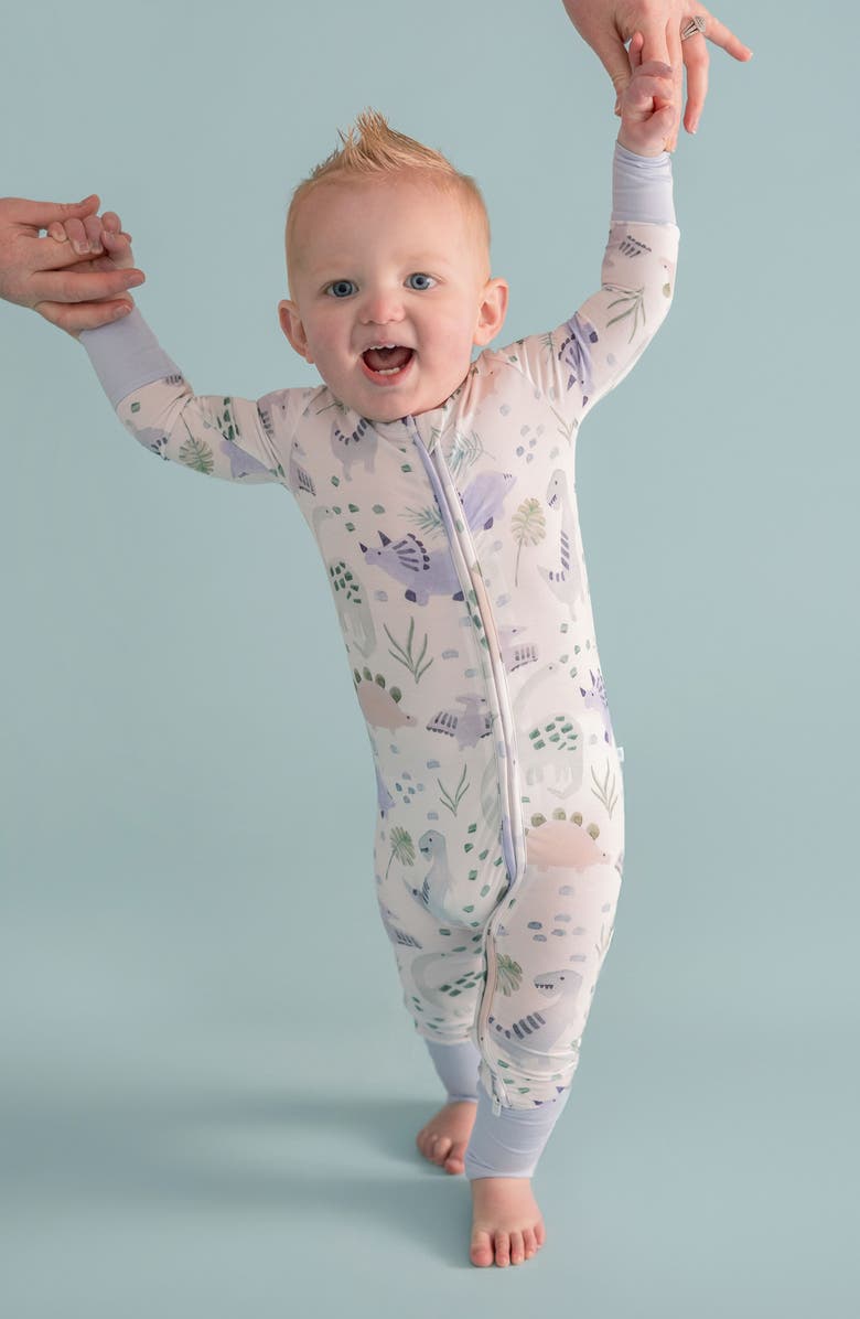 Posh Peanut Print Convertible Fitted Footie Pajamas, Alternate, color, 