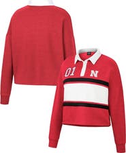 COLOSSEUM Women's Colosseum Scarlet Nebraska Huskers I Love My Job Rugby Long Sleeve Shirt