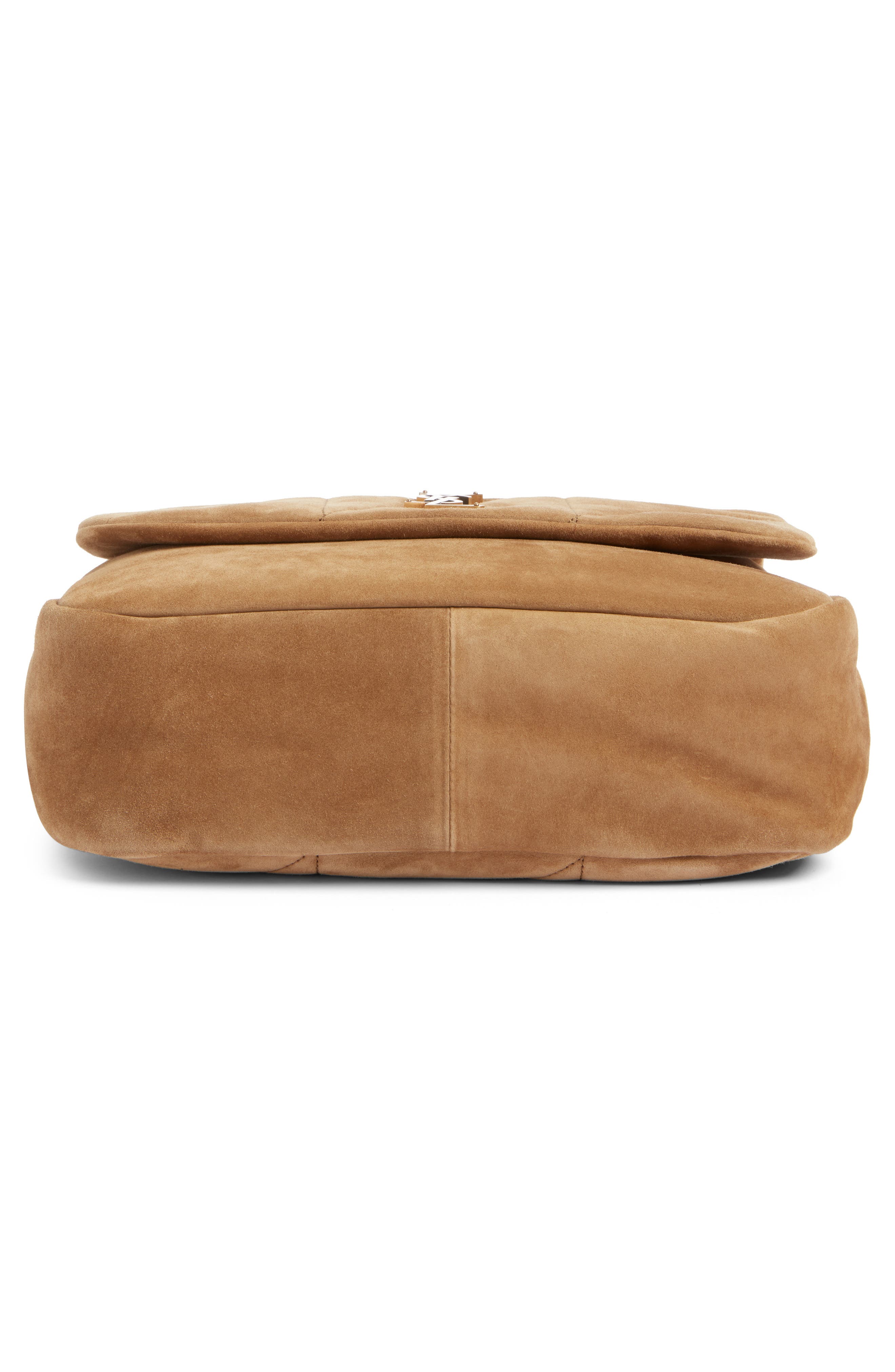 Saint Laurent Medium Jamie 4.3 Carré Rive Gauche Suede Shoulder Bag, Alternate, color, 