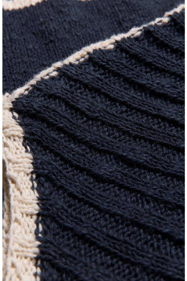 Stripe Boat Neck Sweater, Alternate, color, Navy / Ecru