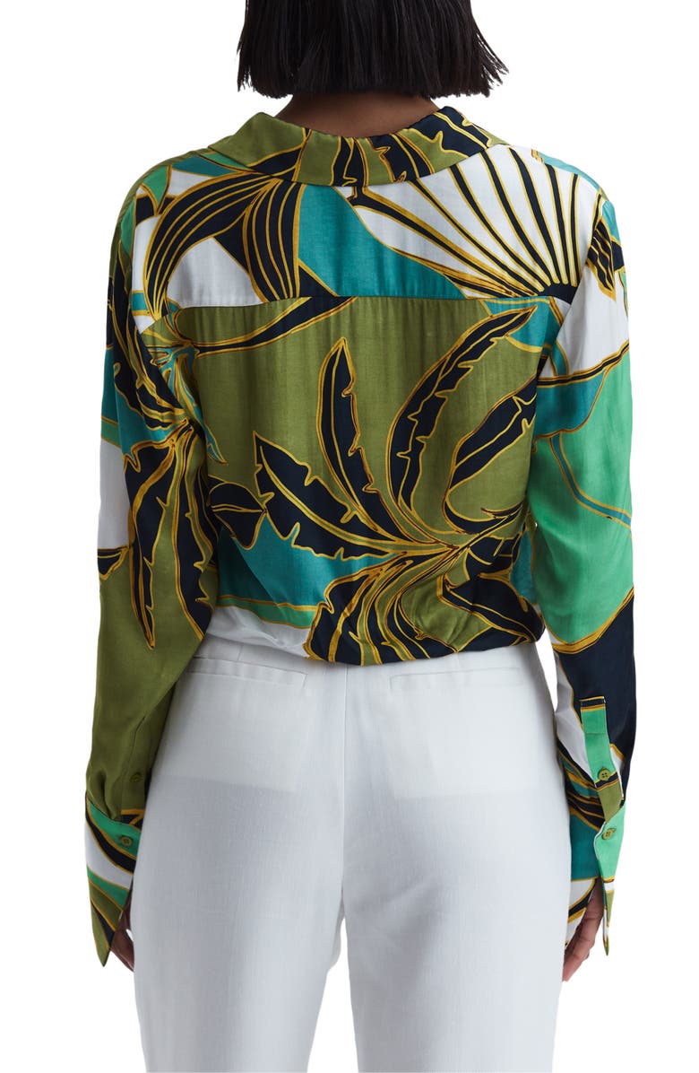Reiss Dalilah Print Tie Front Satin Blouse, Alternate, color, 