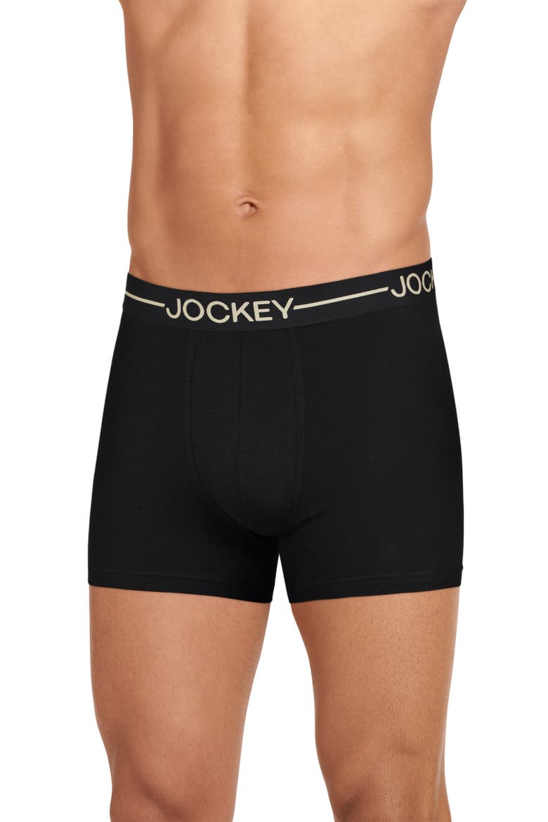 Mens Organic Cotton Stretch 4" Trunk - 3 Pack, Alternate, color, Black