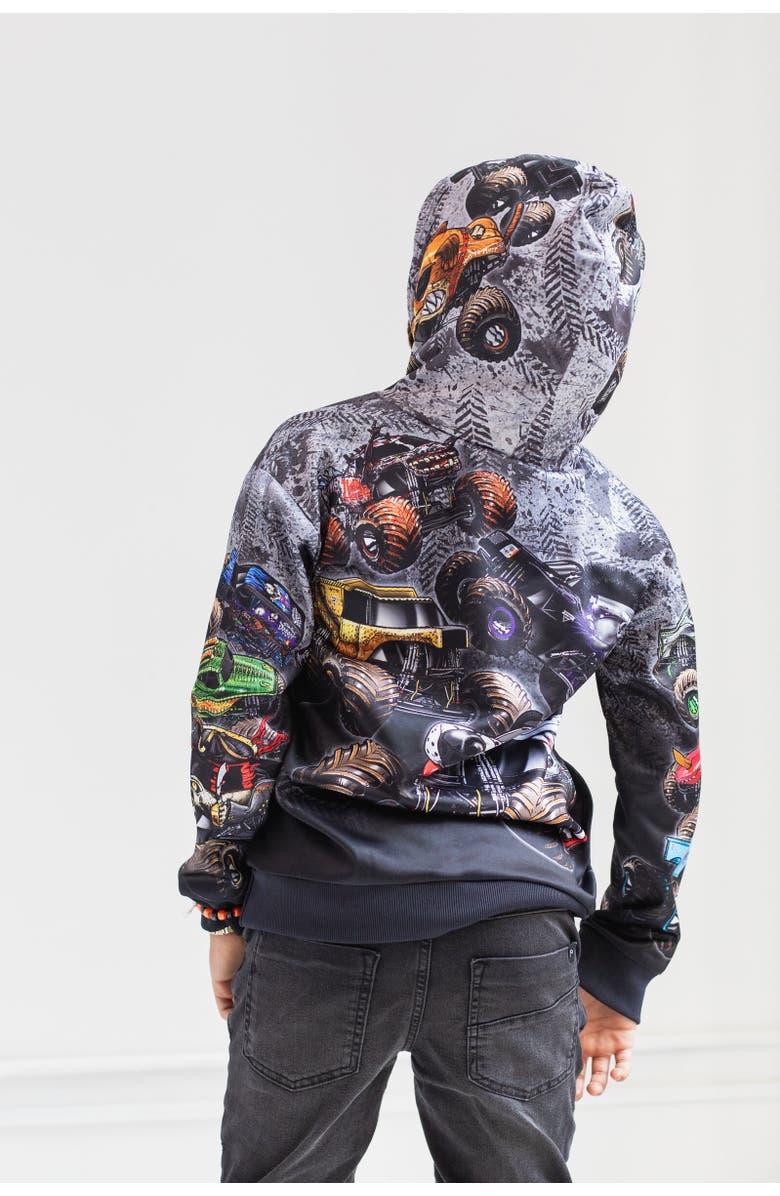 Monster Jam Fleece Hoodie, Alternate, color, Black
