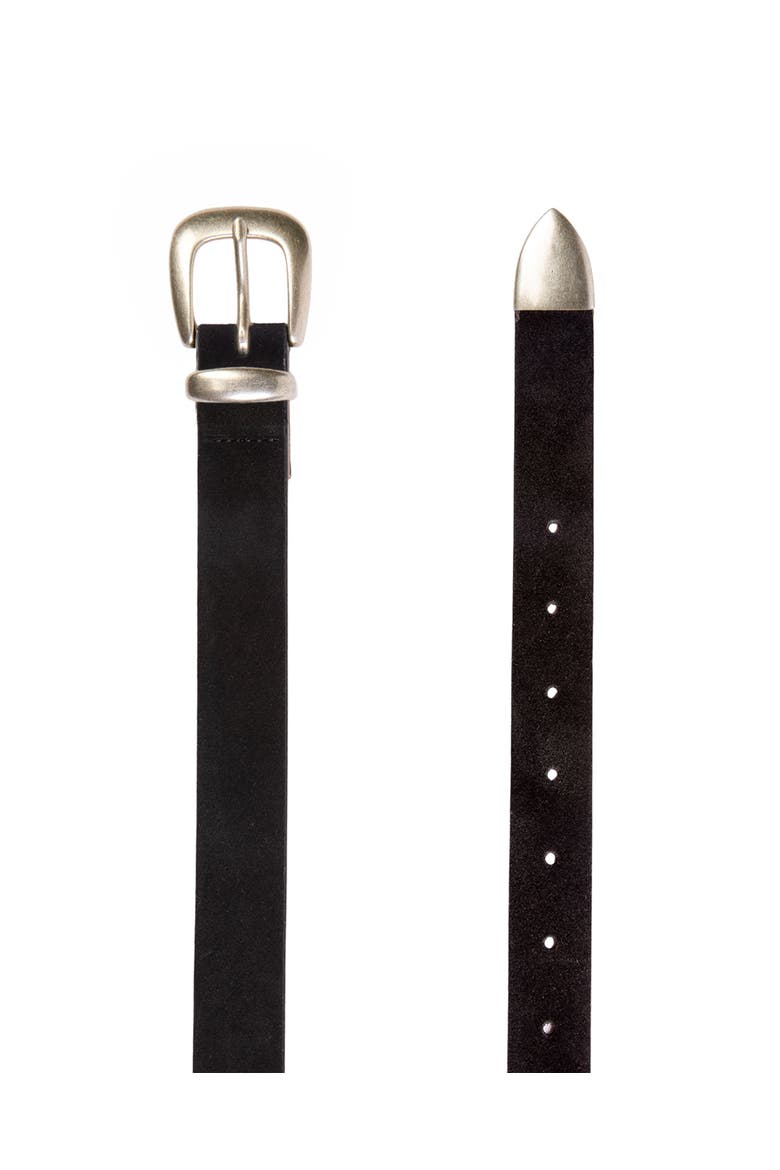 Tefi Belt, Alternate, color, Black Suede / Antique Silver